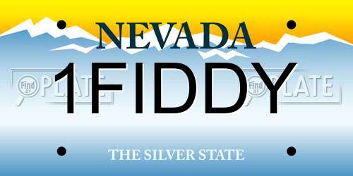 1FIDDY Nevada License Plate