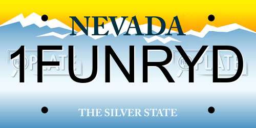 1FUNRYD Nevada License Plate