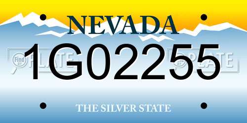 1G02255 Nevada License Plate
