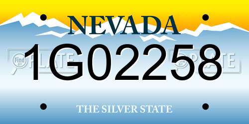 1G02258 Nevada License Plate