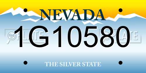 1G10580 Nevada License Plate
