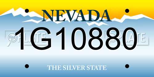 1G10880 Nevada License Plate