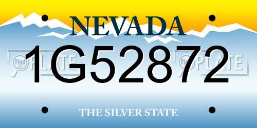 1G52872 Nevada License Plate