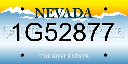 1G52877 Nevada License Plate