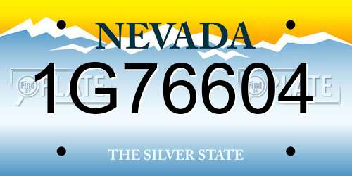 1G76604 Nevada License Plate