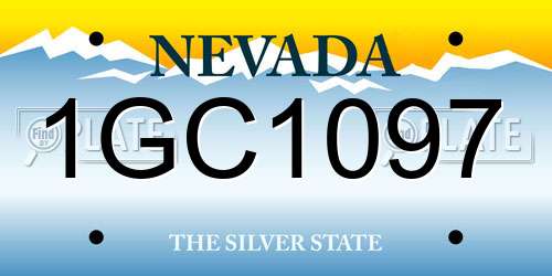 1GC1097 Nevada License Plate