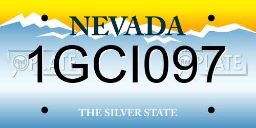 1GCI097 Nevada License Plate
