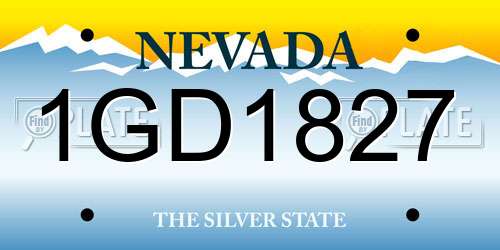 1GD1827 Nevada License Plate