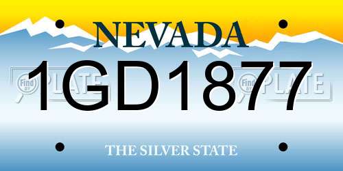 1GD1877 Nevada License Plate