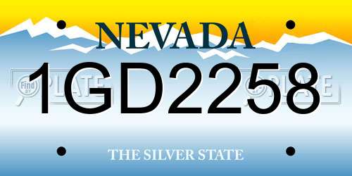 1GD2258 Nevada License Plate