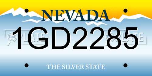 1GD2285 Nevada License Plate