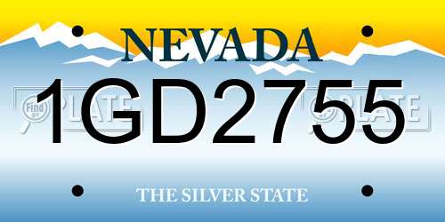 1GD2755 Nevada License Plate