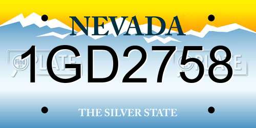 1GD2758 Nevada License Plate