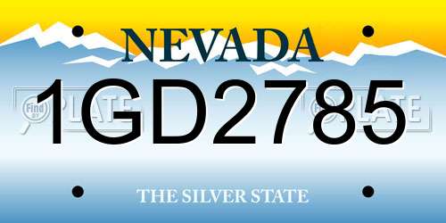 1GD2785 Nevada License Plate