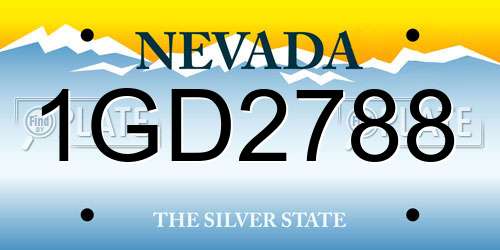 1GD2788 Nevada License Plate