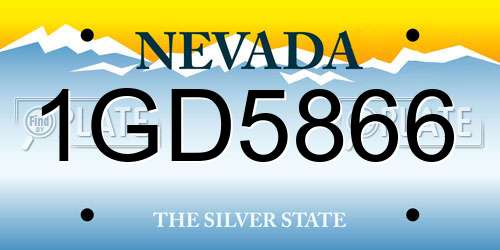 1GD5866 Nevada License Plate