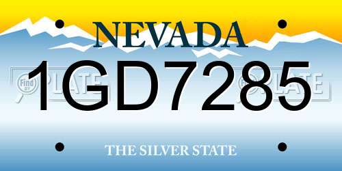 1GD7285 Nevada License Plate