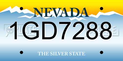 1GD7288 Nevada License Plate