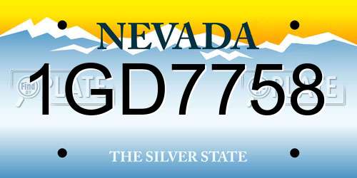 1GD7758 Nevada License Plate