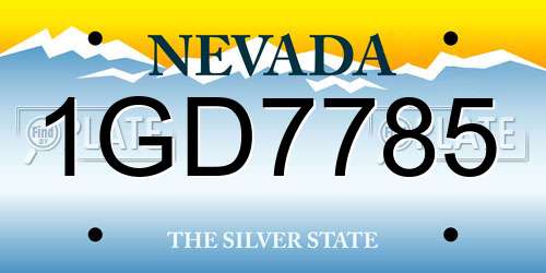 1GD7785 Nevada License Plate
