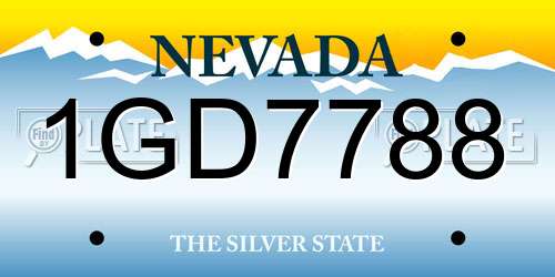 1GD7788 Nevada License Plate