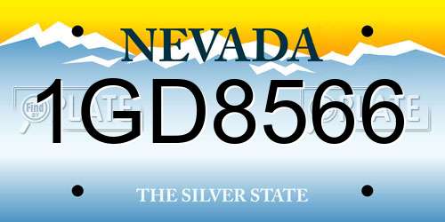 1GD8566 Nevada License Plate