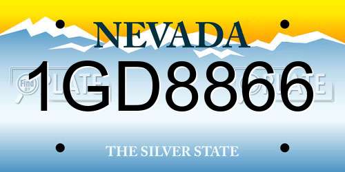 1GD8866 Nevada License Plate