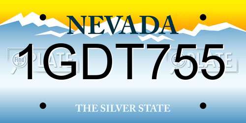 1GDT755 Nevada License Plate