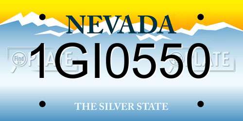 1GI0550 Nevada License Plate