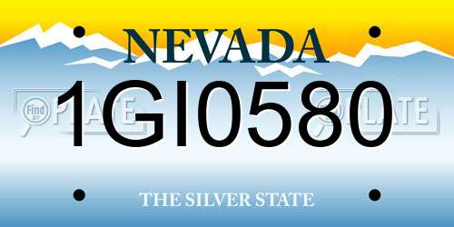 1GI0580 Nevada License Plate