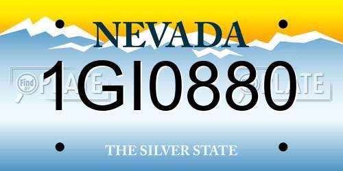 1GI0880 Nevada License Plate