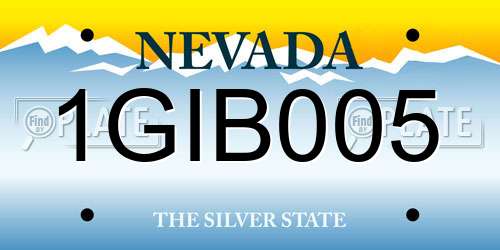 1GIB005 Nevada License Plate