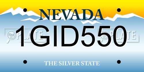 1GID550 Nevada License Plate