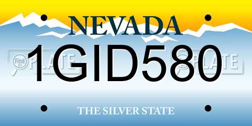 1GID580 Nevada License Plate