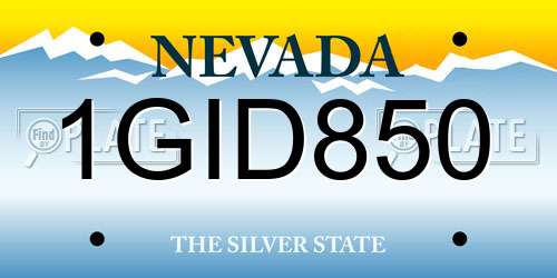 1GID850 Nevada License Plate