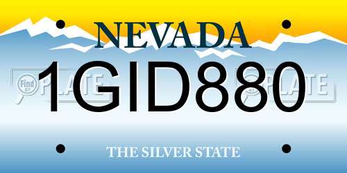 1GID880 Nevada License Plate