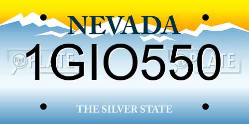 1GIO550 Nevada License Plate