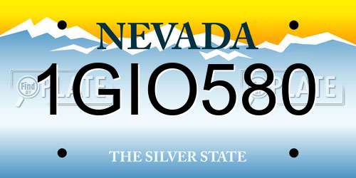 1GIO580 Nevada License Plate