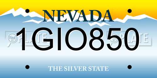 1GIO850 Nevada License Plate