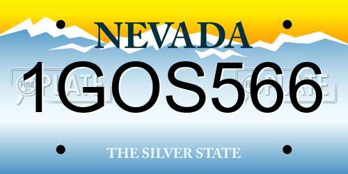1GOS566 Nevada License Plate