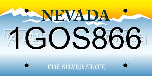 1GOS866 Nevada License Plate