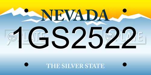 1GS2522 Nevada License Plate