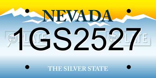 1GS2527 Nevada License Plate