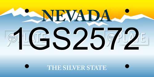 1GS2572 Nevada License Plate