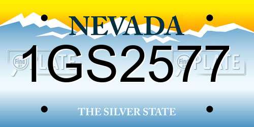 1GS2577 Nevada License Plate