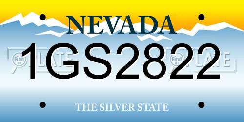 1GS2822 Nevada License Plate