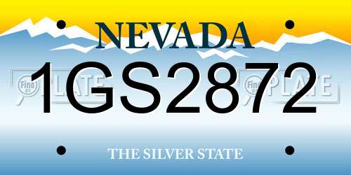 1GS2872 Nevada License Plate