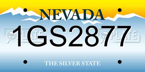 1GS2877 Nevada License Plate