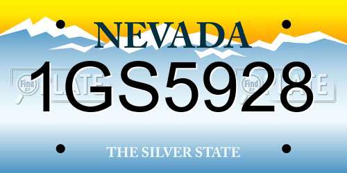 1GS5928 Nevada License Plate