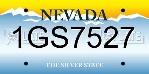 1GS7527 Nevada License Plate